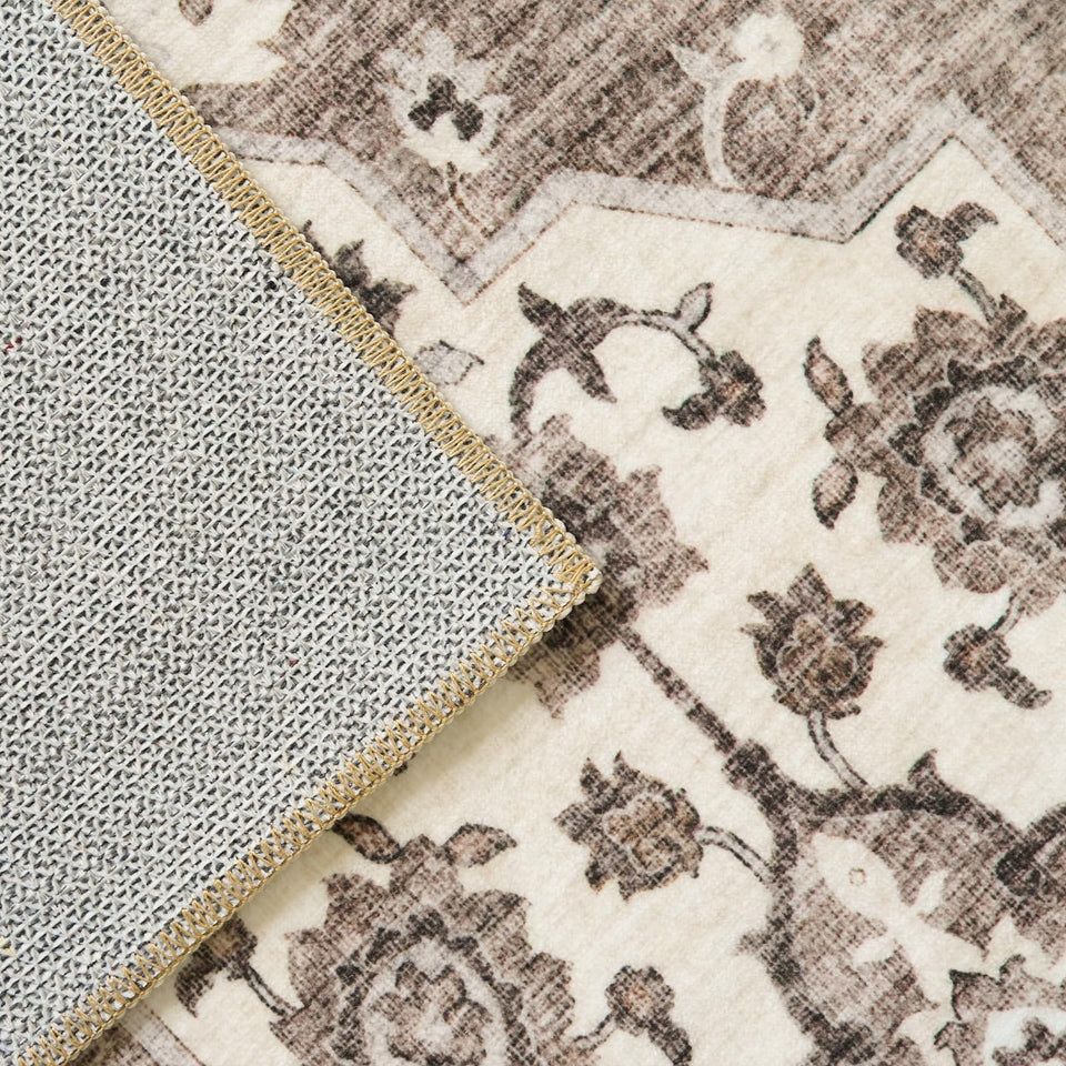 TOPRUUG Washable Oriental Area Rug - 12x15 Rugs for Living Room Soft Carpet for Bedroom Waterproof Floral Distressed Indoor Stain Resistant Non-Shedding Floor Carpets (Green, 12x15)