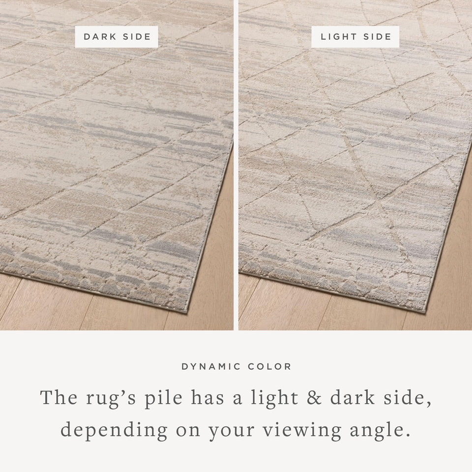 Loloi Amber Lewis Monty Collection MOT-01 Ivory/Taupe 9'-2" x 13', .50" Pile Height, Area Rug