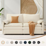 Vesgantti 142" U Shaped Sectional Couch, Comfy Cloud Modular Sectional Sofa with 2 Ottoman Deep Seat Chenille Modern Cloud Sofa, Modular Sofas for Living Room, Bedroom and Apartment, Beige