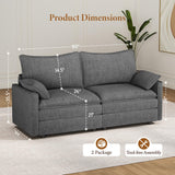 Vesgantti 142" U Shaped Sectional Couch, Comfy Cloud Modular Sectional Sofa with 2 Ottoman Deep Seat Chenille Modern Cloud Sofa, Modular Sofas for Living Room, Bedroom and Apartment, Beige