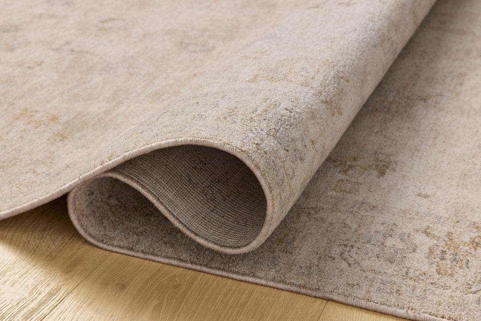 Loloi Chris Loves Julia Louisa Collection LOI-03 Taupe/Ivory 7'-10" x 10', .38" Pile Height, Area Rug