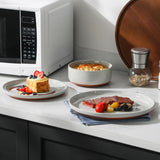 MALACASA Plates and Bowls Sets, 24 Pieces Modern Ceramic Dinnerware Set for 8 Kitchen Stoneware Dishes Dishware Set Microwave and Dishwasher Safe, White, Series TARA