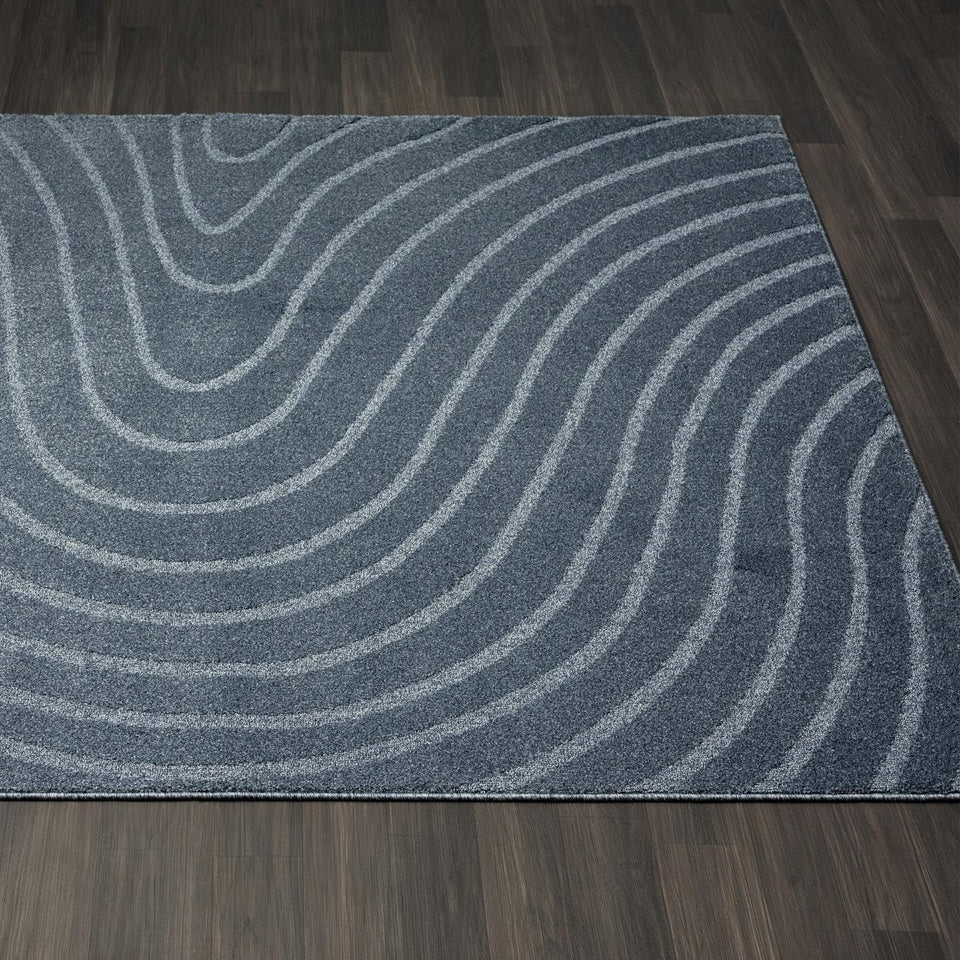 LUXE WEAVERS Modern Geometric Wave Cream 9x12 Area Rug