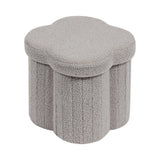 B FSOBEIIALEO Storage Ottoman Cube, Flowers Shaped Ottomans with Storage Foot Stool Footrest for Lving Room, Boucle Ottoman Seat for Dorm Room,Faux Teddy Fur, Cream White 12.6"x12.6"x12.6"