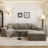 135.4" Cloud Modular Sectional Couch with 1 Ottoman,Modern Minimalist Upholstered Couches, Comfort U Shaped Sofa for Living Room,Deep Seat Corner Couch，No Assembly Required (Black,Left Facing Chaise)