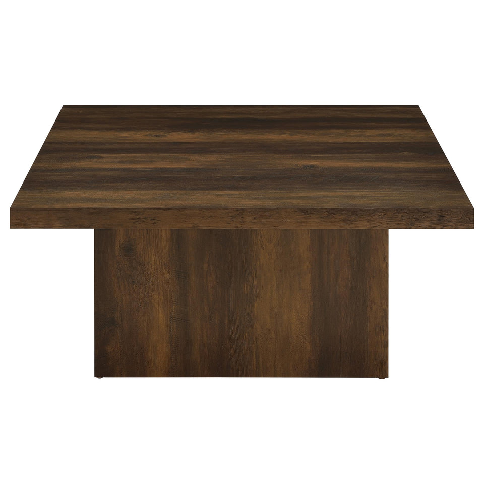 Coaster Home Furnishings Zetta Square Cocktail Living Room Coffee Table Engineered Eco-Friendly Wood Look Laminate Veneer Rustic Farmhouse Mango Brown 708068