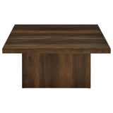 Coaster Home Furnishings Zetta Square Cocktail Living Room Coffee Table Engineered Eco-Friendly Wood Look Laminate Veneer Rustic Farmhouse Mango Brown 708068