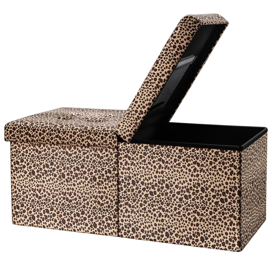 AmasSmile Footrest Ottoman Bench with Storage,34Inch Black Leather Footstool, Coffee Table, Padded Seat, Storage Chest,Blanket Store with Flipping Lid for Livingroom and Bedroom