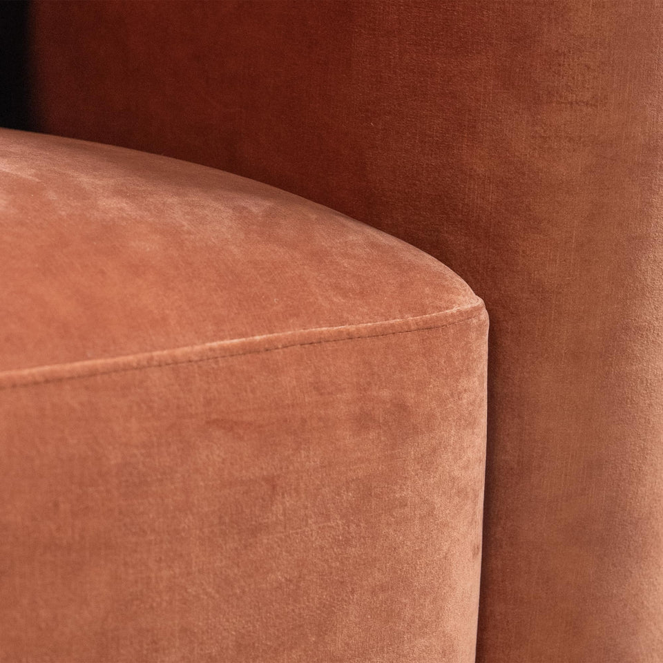 Acanva Luxury Modern Tight Curved Back Velvet Sofa, Minimalist Style Comfy Couch for Living Room Apartment, 3 Seater, Cream