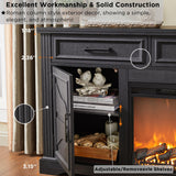 JXQTLINGMU Farmhouse Fireplace TV Stand for Up to 80 Inch TV, Entertainment Center with 30" Electric Fireplace for 65 75 Inch TV, 70" TV Stand with Storage Cabinet Drawer for Living Room (Off White)