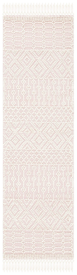 SAFAVIEH Area Rug 8x10 - Natura Collection - Large - Ivory, Handmade Wool, Moroccan Boho Fringe Design, Ideal for Living Room, Bedroom, Dining Space (NAT852B)
