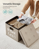 SONGMICS MAZIE Collection - 30 Inches Storage Ottoman Bench with Flipping Lid, Storage Chest Footstool, Load 660 lb, for Entryway, Living Room, Bedroom, Synthetic Leather, Black ULSF45BK