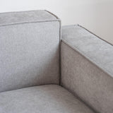 Acanva Luxury Modular Sectional Living Room Sofa Set, Modern Minimalist Style Couch with Ottoman and Chaise, L-Shape, Linen-Like Cream