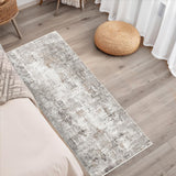 12x15 Area Rug for Living Room – Large Modern Neutral Abstract Thin Washable Carpet, Soft Low Pile Non-Slip Stain-Resistant for Bedroom Dining Room Home Office (Beige Grey)