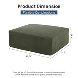 Sectional Cloud Boneless Sofa Couches for Living Room-113'' Beige 3 Seater U-Shaped Modern Lounge Couch-No Assembly Modular Corduroy Convertible Sponge Sleeper Sofas with Chaise for Home House