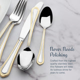 Mikasa Regent Bead 65-Piece Flatware Set for 12, 18/10 Stainless Steel Silverware with Full Service and Serving Utensils, Classic Beaded Edge Design