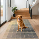 Neutral Living Room Rug - 10x14 Farmhouse Beige Brown Large Area Rug for Dining Room, Bedroom, Low Pile Lightweight Washable