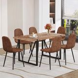 MUUOKY Dining Table Set for 4, Modern 55'' Wood Dinette Table Set for 4 with Fabric Dining Chairs,Table and Chairs Set of 4,Ideal for Kitchen Dining Room