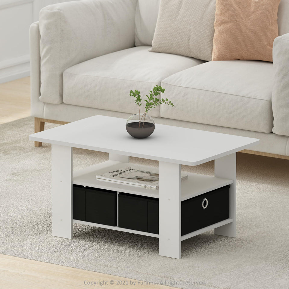 FURINNO Turn-N-Tube Coffee Table, 31.22D x 15.5W x 15.8H in, French Oak Grey/Black/Black
