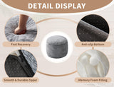 Round Ottoman Foot Rest for Couch 20"x15" Foot Stool Ottoman Pouf with Foam Chunk Filling Small Ottomans Foot Stools Poufs for Living Room Dark Grey Poof Hassocks and Ottomans Soft Foot Rest for Chair