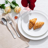 KINGSTONE Hammered Silverware Set, Flatware Set, 18/10 Stainless Steel Premium Cutlery with Unique Ripple Handles Design Mirror Polished - Dishwasher Safe (40-Piece)