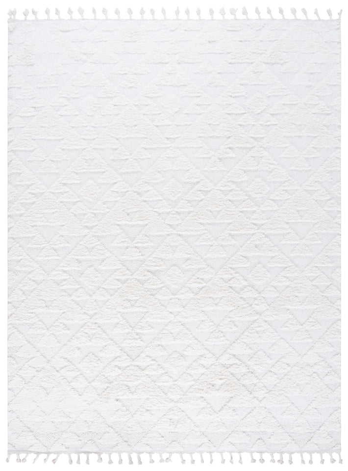 SAFAVIEH Area Rug 8x10 - Moroccan Tassel Shag Collection - Large - Ivory & Brown, Boho Design, Non-Shedding & Easy Cleaning, Plush Pile, Ideal for Living Room, Bedroom, Dining Space (MTS688A)