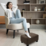 CAROLMADE Small Foot Stool Ottoman Footstool with Legs Under Desk Footrest for Living Room Bedroom and Office, Soft Ivory White