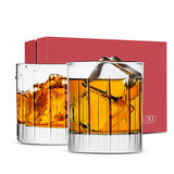 LUXU Whiskey Glasses-Premium 11 OZ Scotch Glass Set of 6 /Old Fashioned Whiskey Glasses/Style Glassware for Bourbon/Rum glass,Clear