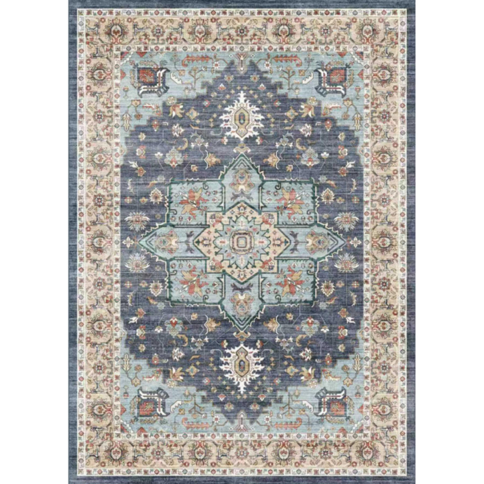 TOPRUUG Washable Oriental Area Rug - 12x15 Rugs for Living Room Soft Carpet for Bedroom Waterproof Floral Distressed Indoor Stain Resistant Non-Shedding Floor Carpets (Green, 12x15)