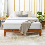 Mellow Naturalista Classic 12-Inch Solid Wood Platform Bed | Wooden Slats, No Box Spring Needed, Easy Assembly | Full, Espresso