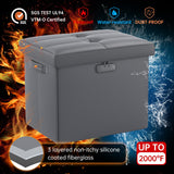 DocSafe Storage Ottoman with Lock,Fireproof Folding Ottoman Foot Rest Stool Storage Chest with Storage Safe for Important Documents,Waterproof 17 Inches Short Ottoman Foot Stool with Handles,Black