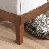 Zinus 12 Inch Solid Wood Platform Bed with Headboard/No Box Spring Needed/Wood Slat Support/Rustic Pine Finish, Queen