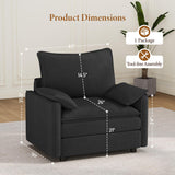 Vesgantti 142" U Shaped Sectional Couch, Comfy Cloud Modular Sectional Sofa with 2 Ottoman Deep Seat Chenille Modern Cloud Sofa, Modular Sofas for Living Room, Bedroom and Apartment, Beige