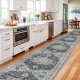 TOPRUUG Washable Oriental Area Rug - 12x15 Rugs for Living Room Soft Carpet for Bedroom Waterproof Floral Distressed Indoor Stain Resistant Non-Shedding Floor Carpets (Green, 12x15)