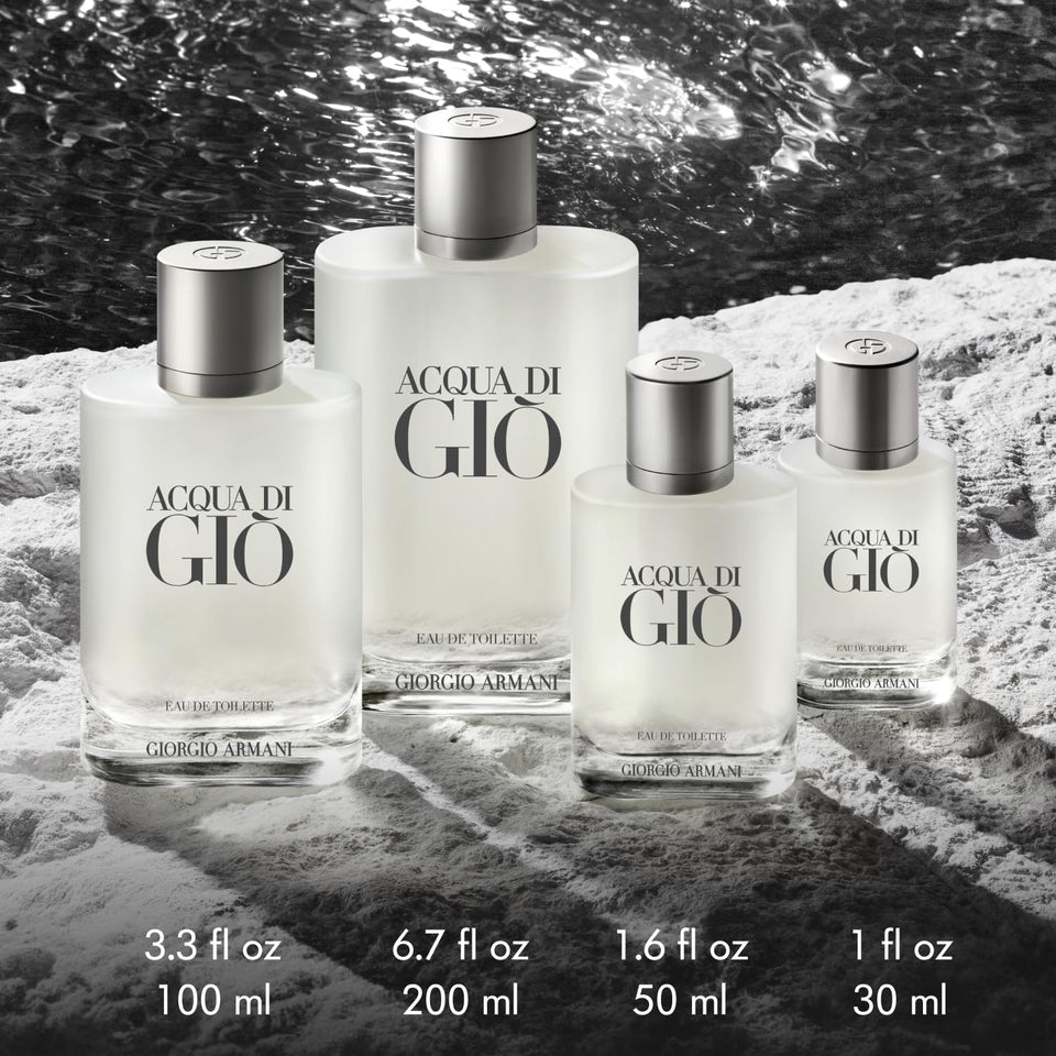Armani beauty - Acqua di Gio - Eau de Toilette - Cologne for Men - Long Lasting Fragrance with Bergamot notes, Jasmine, White Musks, Patchouli & Cedarwood – 3.3 Fl Oz