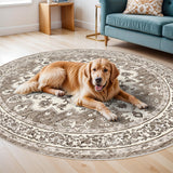 TOPRUUG Washable Oriental Area Rug - 12x15 Rugs for Living Room Soft Carpet for Bedroom Waterproof Floral Distressed Indoor Stain Resistant Non-Shedding Floor Carpets (Green, 12x15)