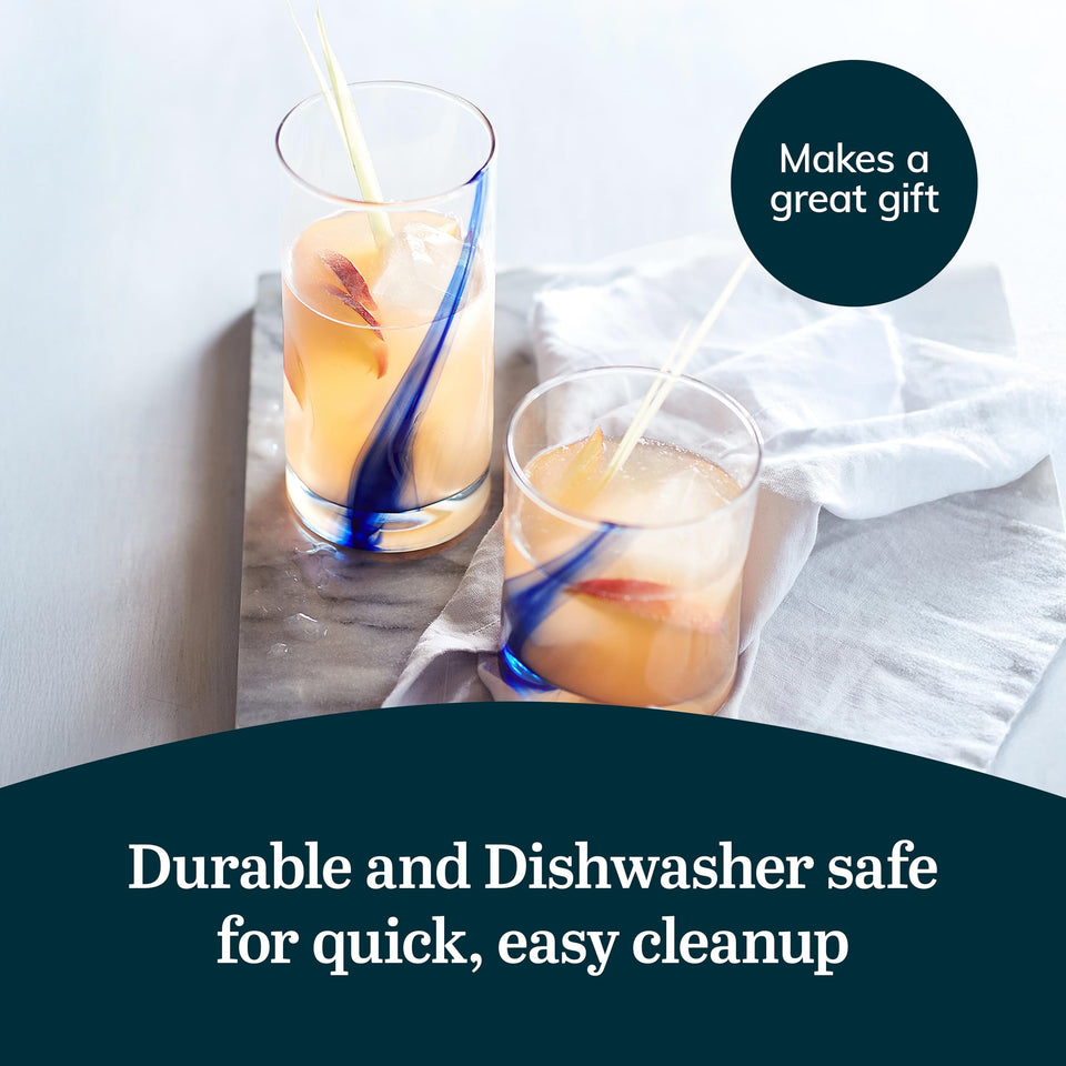 Libbey Ascent Tumbler and Rocks Drinking Glasses Set of 16, Glass Drinking Glasses with Curvature, Versatile Glassware Set for Parties and More