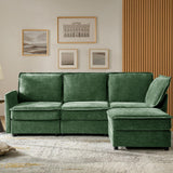 HULALA HOME 127'' Modular Sectional Sofa, Oversized U Shaped Couch with Storage Ottoman, Comfy Chenille Sofa with Deep Seat, 6 Seat Convertible Couches for Living Room, Beige