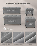 SONGMICS 15 Inches Cube Storage Ottoman, Bedroom Bench with Storage, Foot Stool with Feet, Holds Up to 660 lb, Dark Gray ULSF14GYZ