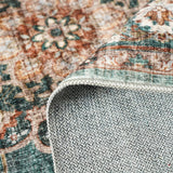 TOPRUUG Washable Oriental Area Rug - 12x15 Rugs for Living Room Soft Carpet for Bedroom Waterproof Floral Distressed Indoor Stain Resistant Non-Shedding Floor Carpets (Green, 12x15)