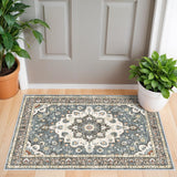 TOPRUUG Washable Oriental Area Rug - 12x15 Rugs for Living Room Soft Carpet for Bedroom Waterproof Floral Distressed Indoor Stain Resistant Non-Shedding Floor Carpets (Green, 12x15)