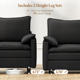 Vesgantti 142" U Shaped Sectional Couch, Comfy Cloud Modular Sectional Sofa with 2 Ottoman Deep Seat Chenille Modern Cloud Sofa, Modular Sofas for Living Room, Bedroom and Apartment, Beige