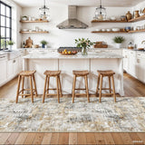 12x15 Area Rug for Living Room – Large Modern Neutral Abstract Thin Washable Carpet, Soft Low Pile Non-Slip Stain-Resistant for Bedroom Dining Room Home Office (Beige Grey)