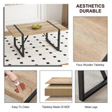 MUUOKY Dining Table Set for 4, Modern 55'' Wood Dinette Table Set for 4 with Fabric Dining Chairs,Table and Chairs Set of 4,Ideal for Kitchen Dining Room