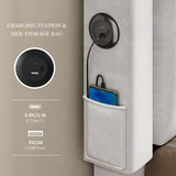 YITAHOME King Size Bed Frame with Adjustable Headboard, 4 Storage Drawers and RGB LED Lights, Velvet Upholstered Platform Bed with USB Ports, No Box Spring Needed, Fast Assembly, Noise-Free, Black