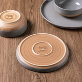 AmorArc Ceramic Dinnerware Sets for 8, 24 Pieces Handpainted Plates and Bowls Set with Rustic Terracotta Underside, Scratch Resistant Stoneware Dishes Set, Dishwasher & Microwave Safe, Light Beige