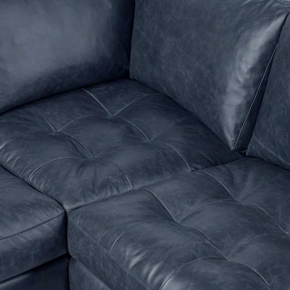 POLY & BARK Napa 72" Apartment Sofa – Italian-Tanned Full-Grain Pure-Aniline or Semi-Aniline Leather, Feather-Down Cushioning, Kiln-Dried Solid Wood Frame, Walnut Legs - Cognac Tan