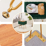 Wimarsbon Storage Ottoman, Vanity Stools with Metal Legs, 16.5" x 11.8" x 18" Modern Faux Mink Fur Footstool, Makeup Chair with Anti-Slip Feet, Accent Table,Footrest,Storage Bench for Bedroom