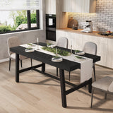 GarveeHome Industrial Dining Table for 6-8 People, 70.87" Long Wooden Kitchen Table with Sturdy Metal Frame & Rustic Brown Finish (Brown, 70.87" Long)