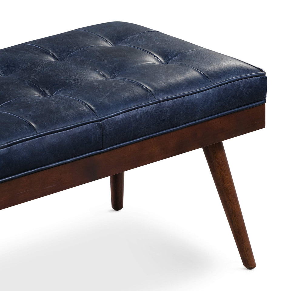 POLY & BARK Napa 72" Apartment Sofa – Italian-Tanned Full-Grain Pure-Aniline or Semi-Aniline Leather, Feather-Down Cushioning, Kiln-Dried Solid Wood Frame, Walnut Legs - Cognac Tan